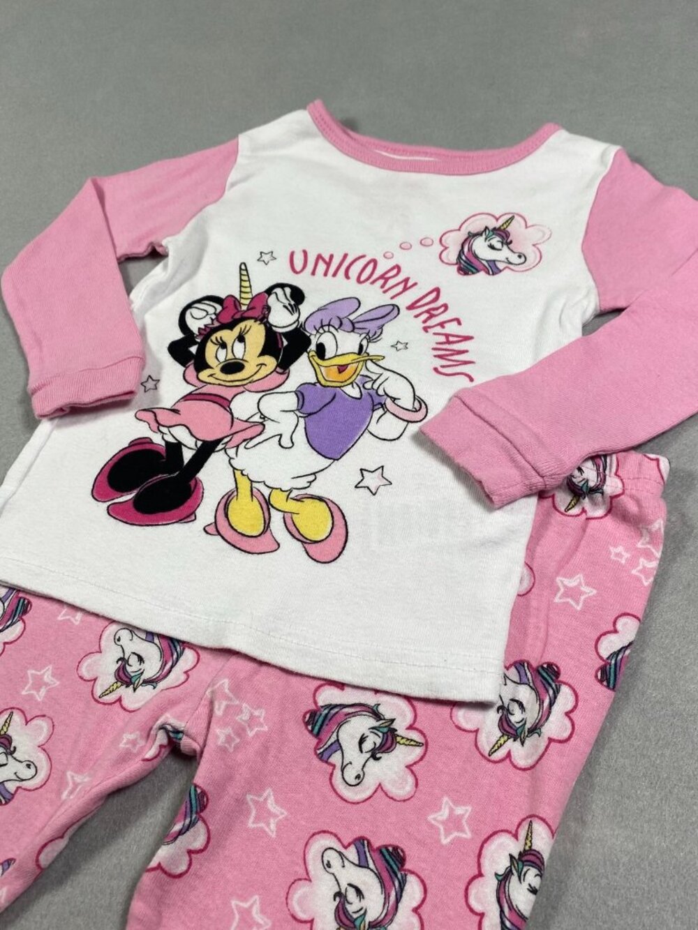 Disney Minnie Mouse Toddler Girls Long Sleeve Pants 2pc Pajama PJ Set - Snug Fit